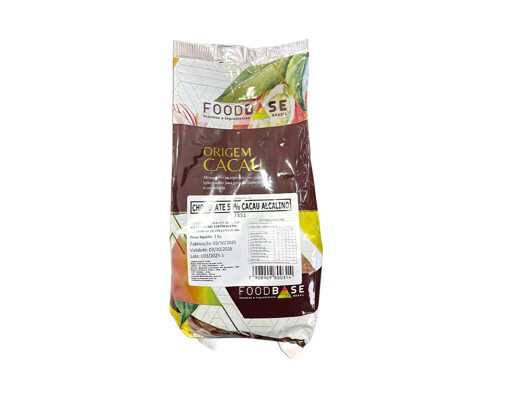 CHOCOLATE EM PÓ 50 % CACAU FOODBASE 1 KG (CX 10 PCT)